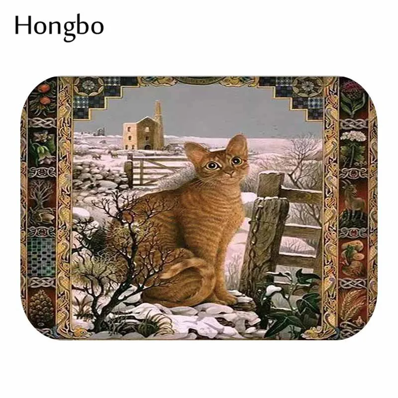 Hongbo Cat открытый вход Крытый ковер коврики коврик фланелевый Противоскользящий Ванная комната Кухня коврики 40x60 см - Цвет: 12