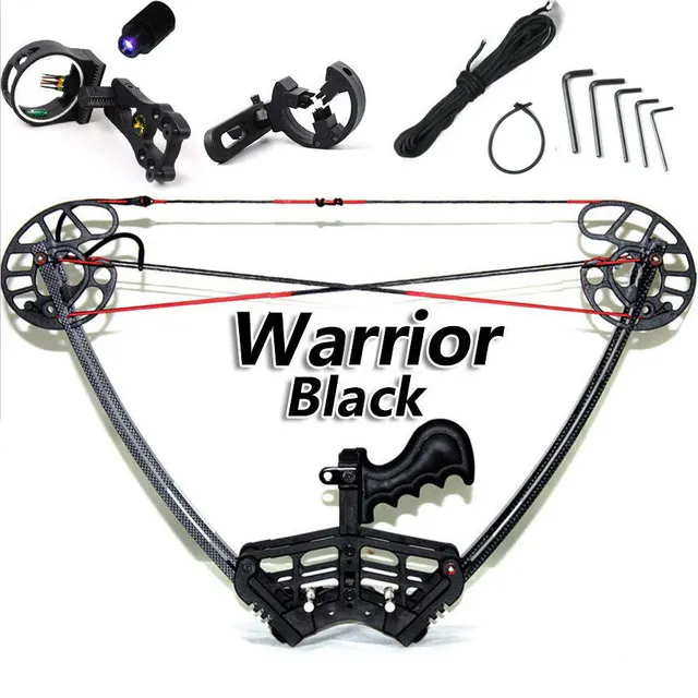 Best price at $223 Cheap Black Warrior Bow Set,hunting ,Camouflage and Black Triangle Hunting Arrow Set and Compound Bow, Archery Set