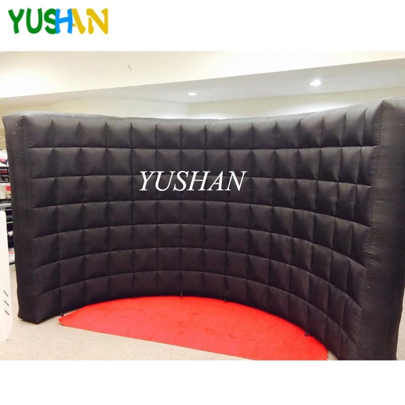  Custom foldable Whole black Inflatable Photo booth wall backdrop No LED lights Portable Wall photo 