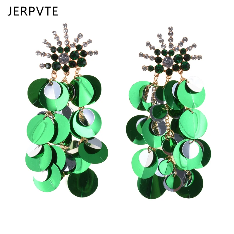 

Multicolor Tassel Sequins ZA Earrings Jewelry Women Fashion Boho Indian Ethnic Statement Long Fringe Drop Earrings Femme 2019