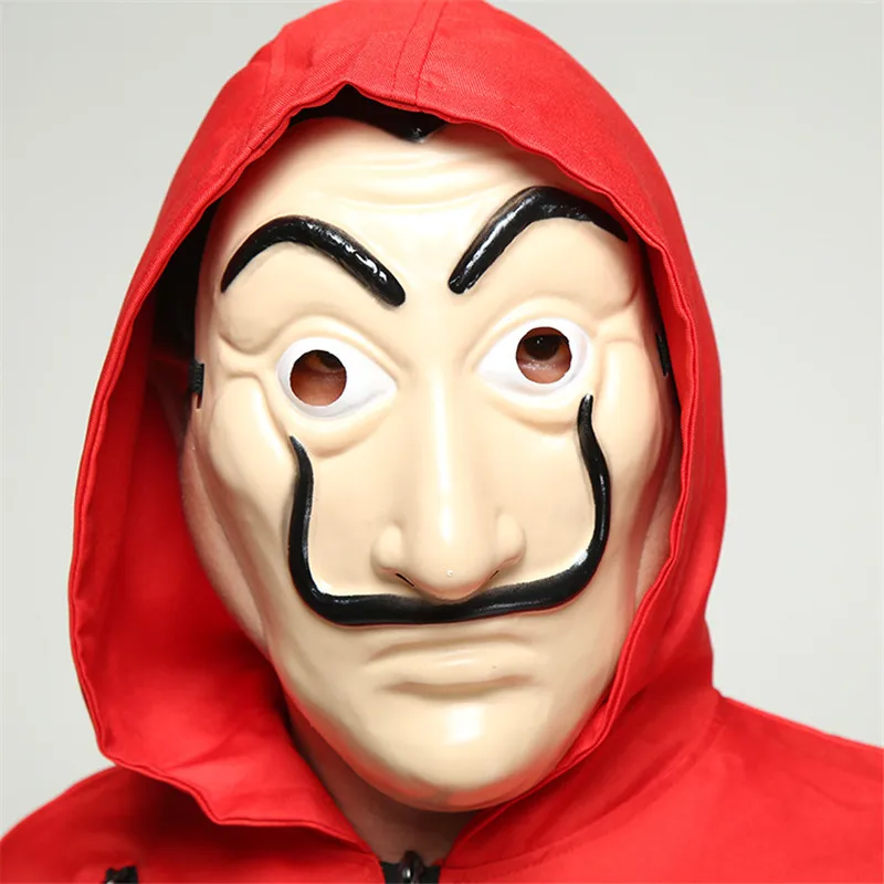 Us 229 Salvador Dali Costume Face Mask Movie The House Of Paper La Casa De Papel Cosplay Party Halloween Mask Money Heist Free Gloves On Aliexpress