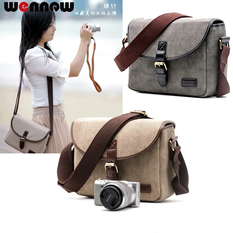 Wennew Retro Dslr Slr Camera Bag Photo Case Backpack For Canon Eos 70d