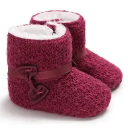 Ботинки для маленьких девочек, теплые зимние хлопковые вязанные мягкие ботинки с бахромой на мягкой подошве для новорожденных мальчиков и