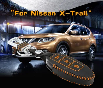 

High quality 2014-2020 For Nissans Teana X-Trail Sunny March Patrol 3-SUV Top Layer Leather Car Key bag case car accessories