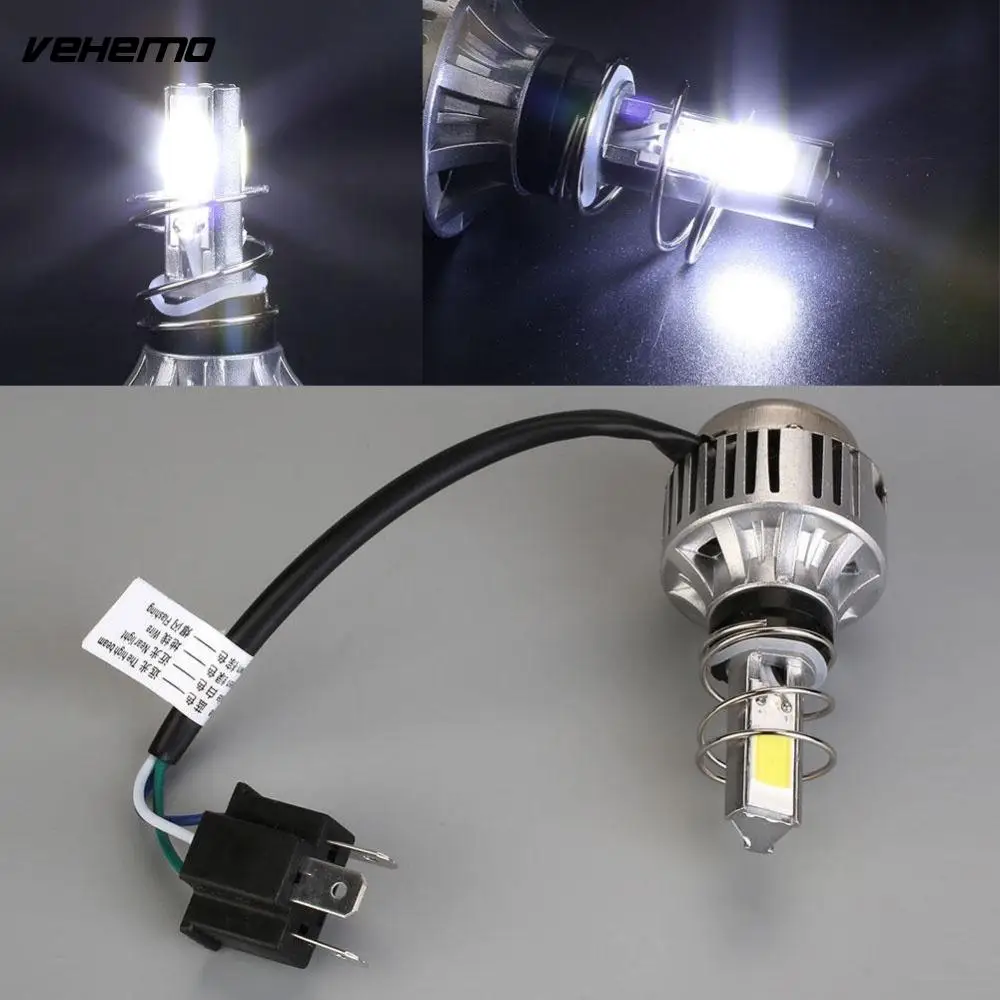 Vehemo 4000LM 34W H6 H4 COB LED Bulb Motorcycle Moto