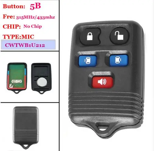 

Good quality(1 piece )Keyless Entry Key Fob Remote key 5 Buttons 315MHZ for Ford Expedition Mercury Lincoln Navigator Freesta