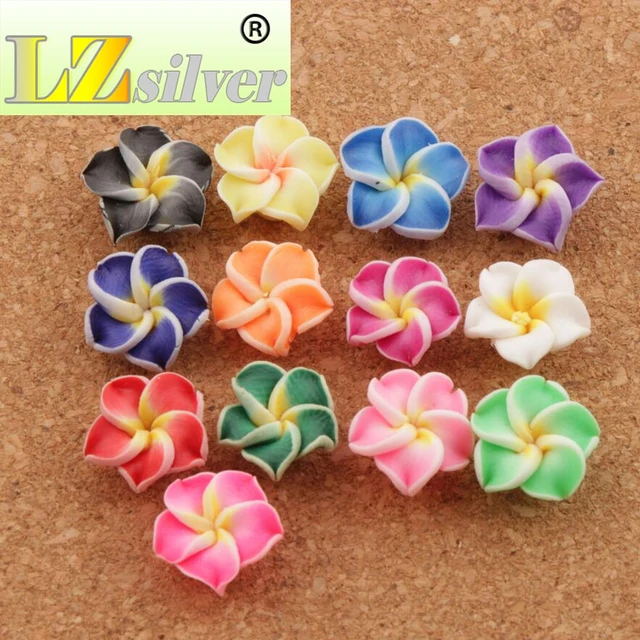 Aliexpresscom 12mm Bunte Polymer Clay Plumeria Blume Charme Perlen Ei Blumen Lilie Blume Schmuck Erkenntnisse L3103 250 Teilelos Von Verlässlichen