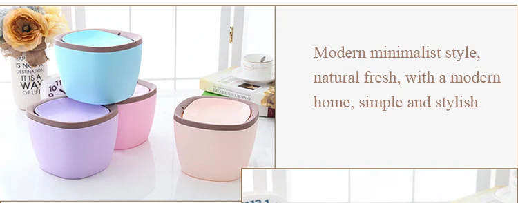 Mini Desktop Trash Can Waste Garbage Paper Basket Small Table Rubbish Bin