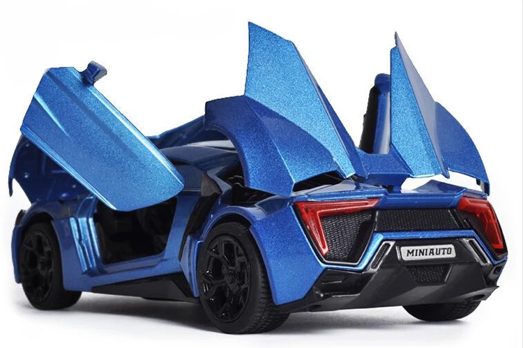 Mocai 1:32 Масштаб 4 цвета сплав Lykan Hypersport игрушечный автомобиль быстрый и яростный 7