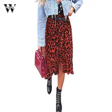 Womail Fashion Для Женщин Леопардовый принт Винтаж шифоновая длинная юбка Повседневное летние Высокая талия оборками юбка в складку Mar 11