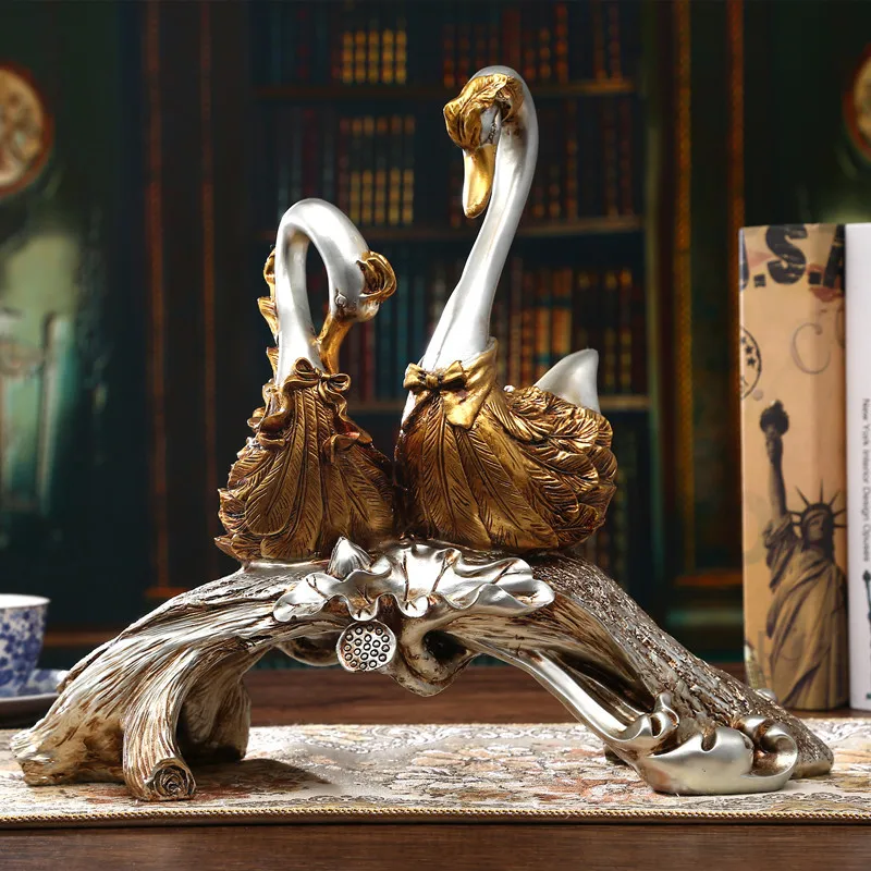 

High-end resin handicraft European swan wine cabinet decoration furnishing luxury fashion practical home creative
