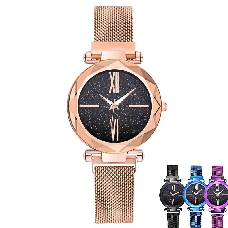 

Luxury Models Milan Strap Net with Magnet Buckle Ladies Watch Roman Digital Star Face Magnetite Watch Wristwatch Women