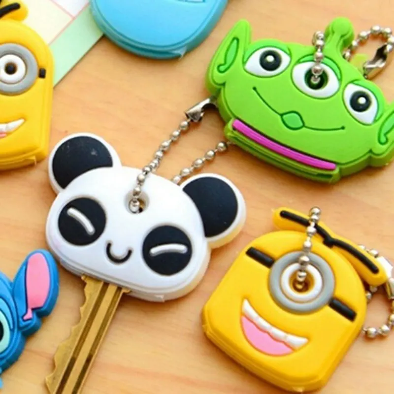 

1Pcs Novelty Item Cartoon Animal Silicone Key Caps fashionCovers Keys Keychain Case Shell