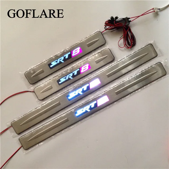 

Car Styling led auto door sill for Chrysler 300 300C SRT8 SRT-8 2005-2018 accessories illuminated sills scuff plate thresholds