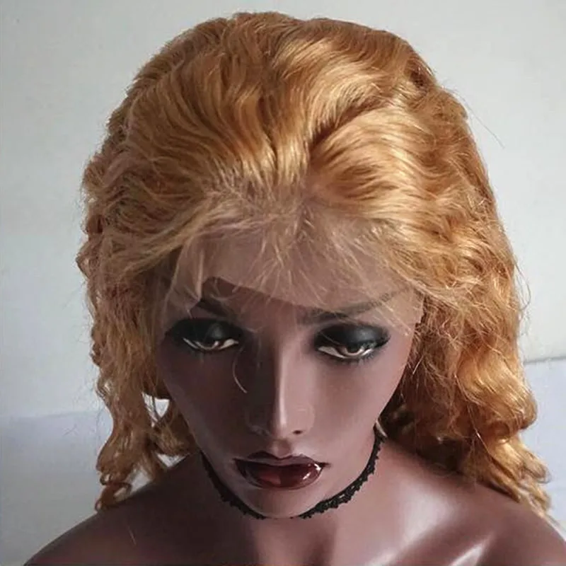 360 Синтетические волосы на кружеве al парик 27 Мёд блондинка Цвет волна 13x6 Синтетические волосы на кружеве человеческих волос парики для волос с детскими волосами для Для женщин волосы Remy
