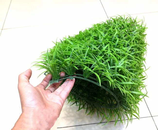 4pcs Green Artificial Grass Creative Micro Landscape Fake Lawn Simulation Miniature Garden Ornament Aquarium Decoration 25x25cm