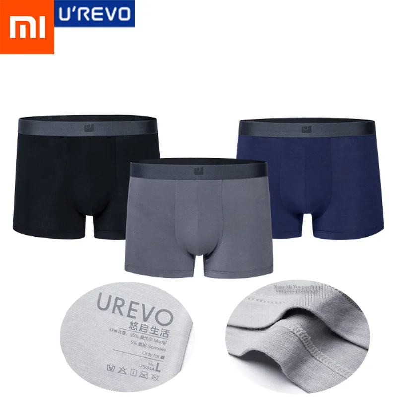 

3PCS Xiaomi Mijia UREVO Modal Men's Underwear Men Qucik-Dry Sexy man Briefs Breathable Slip Comfortable Panties Underpants