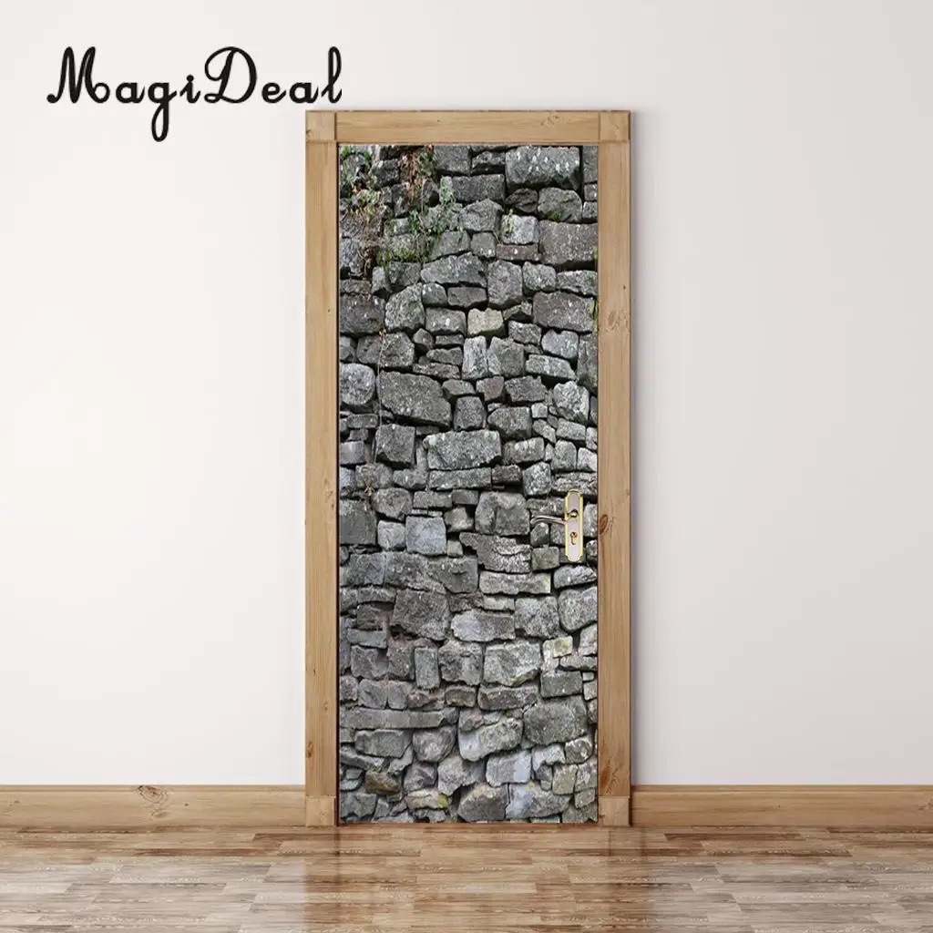 3D Door Wall Paper Murals Wall Stickers Scene for Home Art Decoration Self Adhesive Vinyl Waterproof Art Door Decals 77x200cm