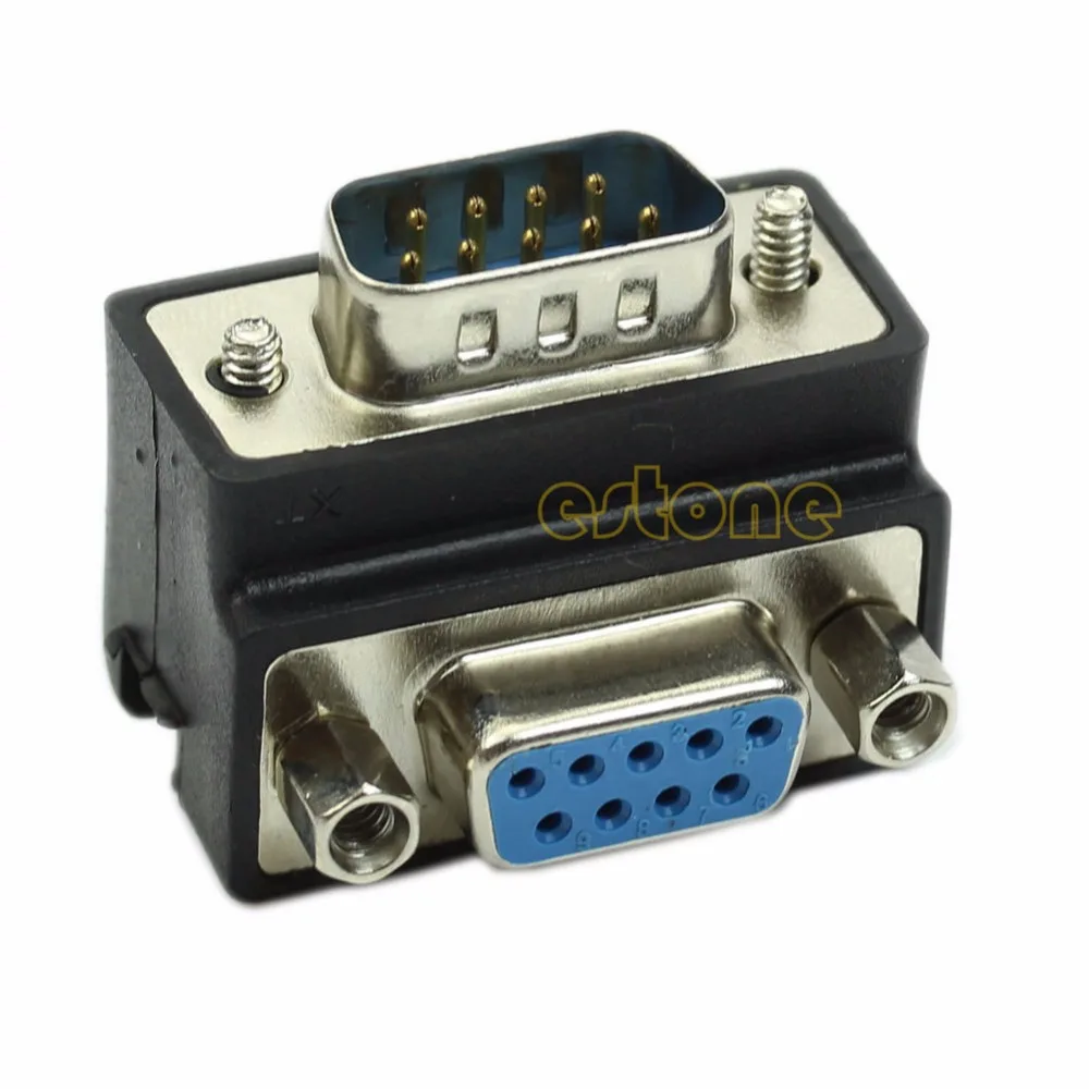 

Right Angle 90 Degree 9 Pin VGA SVGA Male to Female Converter Angle Adapter Drop shipping