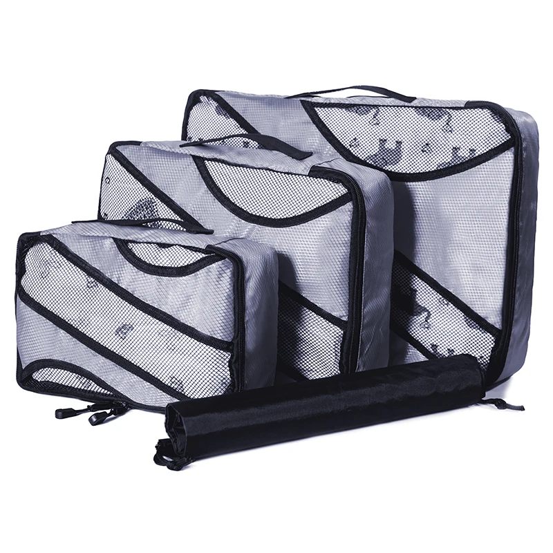 

QIUYIN Hand Luggage Clothing Sorting Bolsa 3 Pcs/set Nylon Packing Cubes Set Travel Bag Organizer Large Capacity Travel Bags