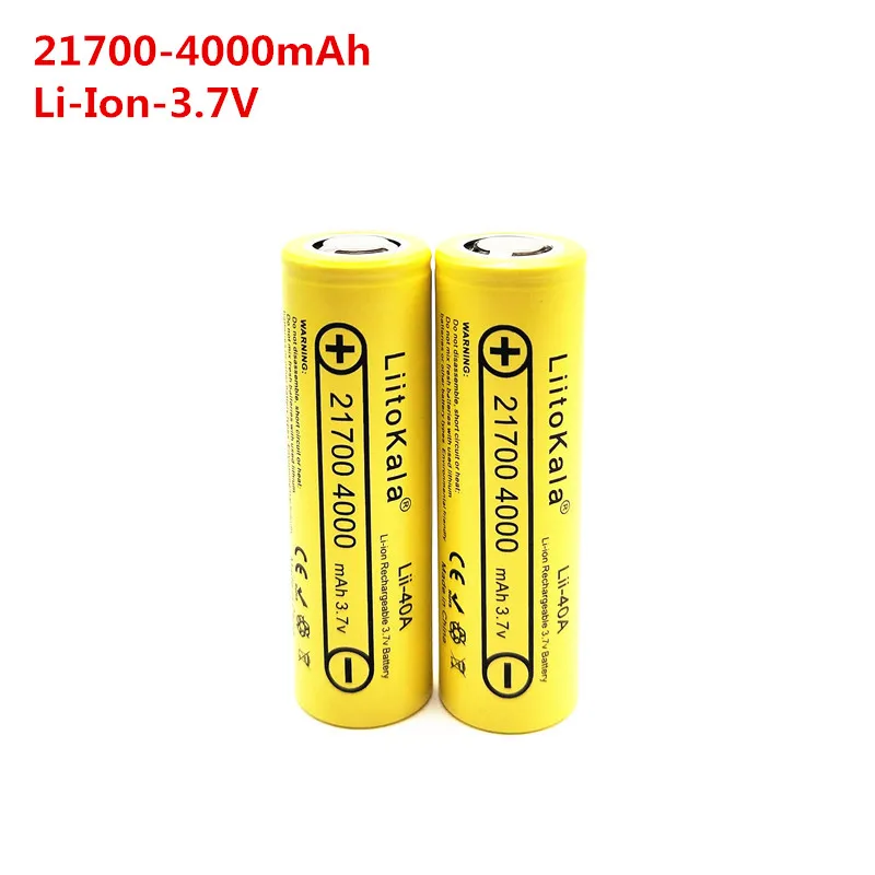 

2pcs LiitoKala 21700 4000mAh Li-Ion battery 40A Original Rechargeable Battery