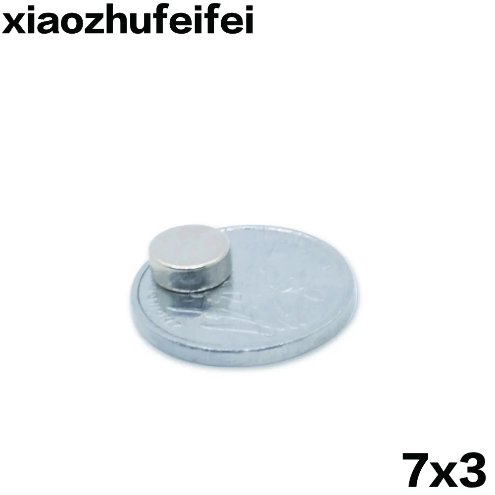 

7*3 200pcs Strong Round Magnets 7mm x 3mm Disc Rare Earth Neodymium N35 Grade ndfeb Neodymium magnets 7x3 free shipping