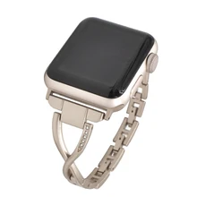 Женский ремешок для часов Apple Watch Band 38 мм/42 мм ремешок из нержавеющей стали с бриллиантами для Apple iwatch Series 3 2 1 браслет