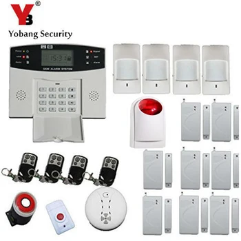 

YobangSecurity English Russian Spanish French Voice 7 Wired 99 Wireless Zones GSM Home Security Alarm Systems with Strobe Siren