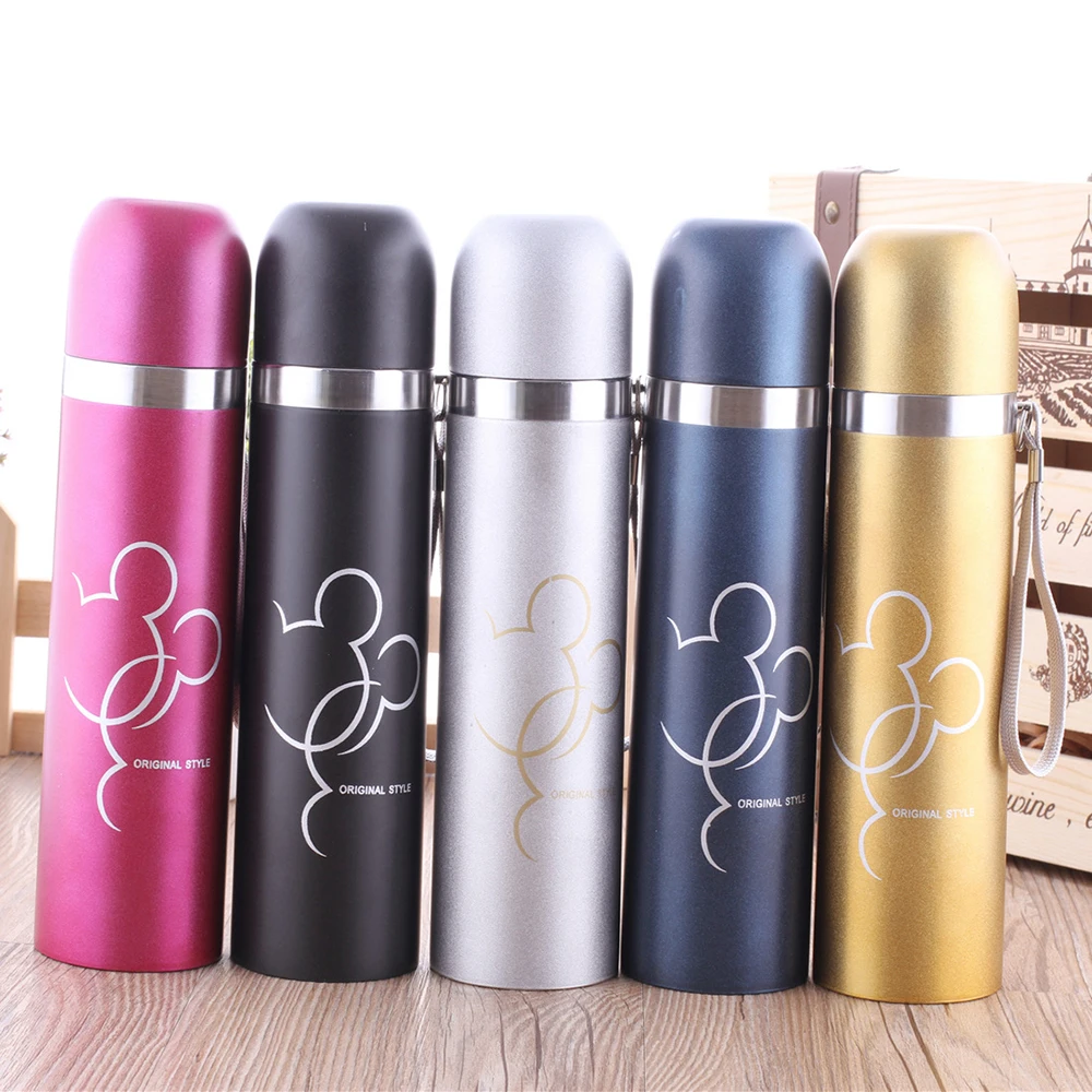 

500ml Thermos Stainless Steel Double Wall Thermal Cup Bottle Travel Mug Water Vacuum Cup School Home Tea Coffee Drink Bottle Cup