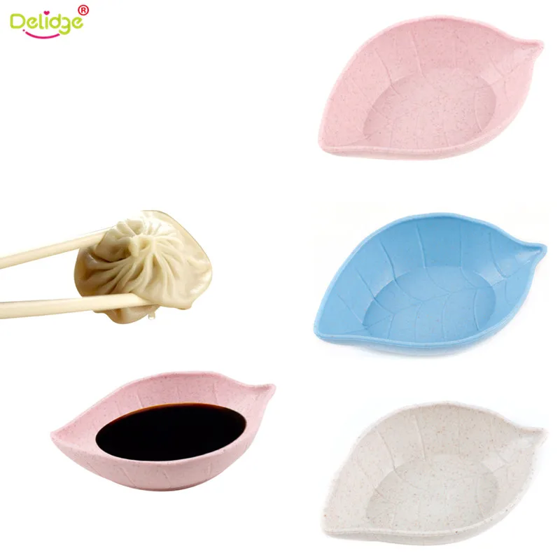 

Wheat Straw Plates Soy Sauce Dish Leaf Shaped Seasoning Saucers Appetizer Plates Salad Soy Sauce Wasabi Snacks Vinegar Dish