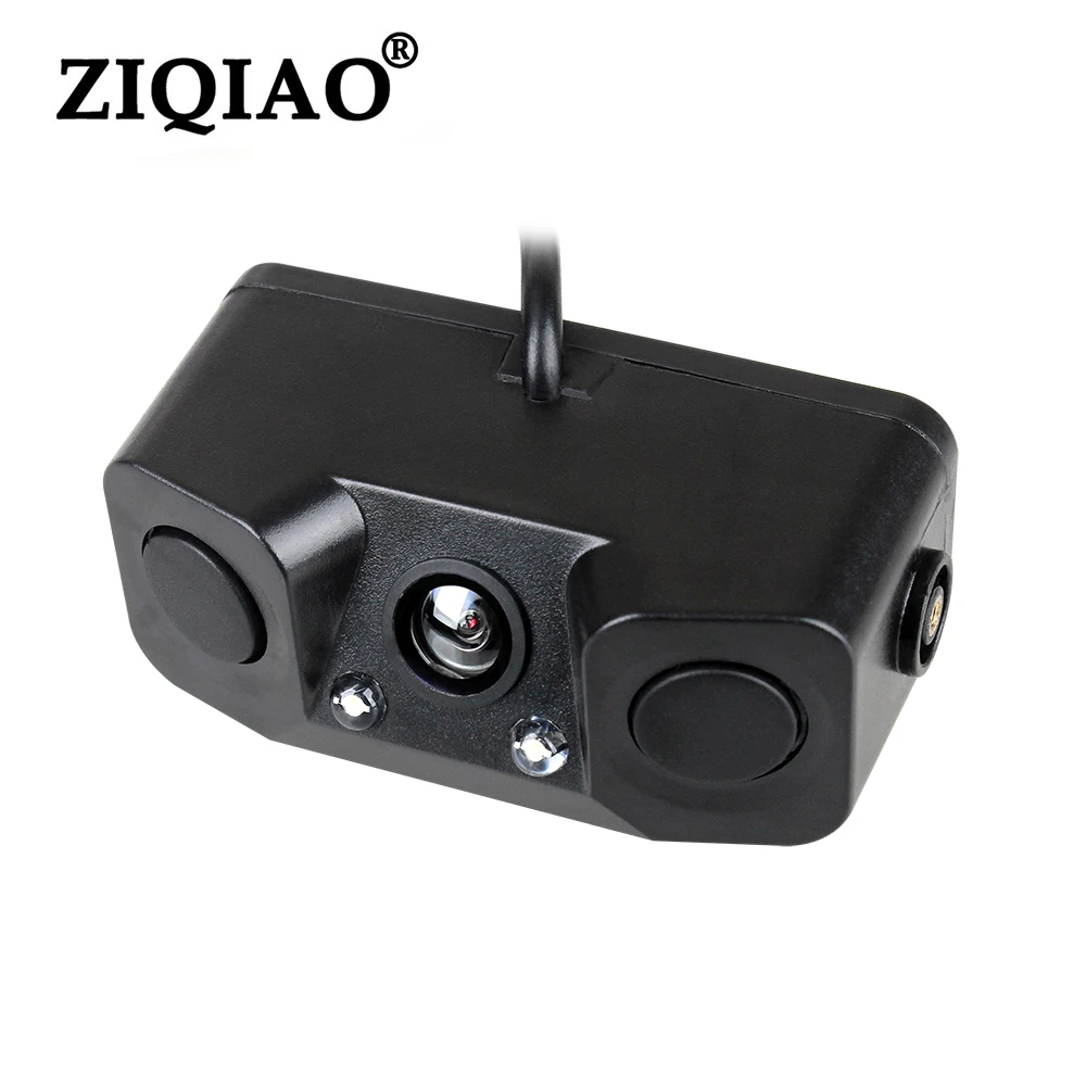 

ZIQIAO Car Rear View Camera 3In1 Dual Sensor Radar Sound Alarm Reversing Standby Camera Universal Backup Parking Camera HS042