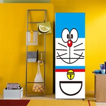 Doraemon мультфильм искусство Декор клей ПВХ, съемный, водонепроницаемый наклейки крышка холодильника дверь самодельная перегородка наклейки BX03