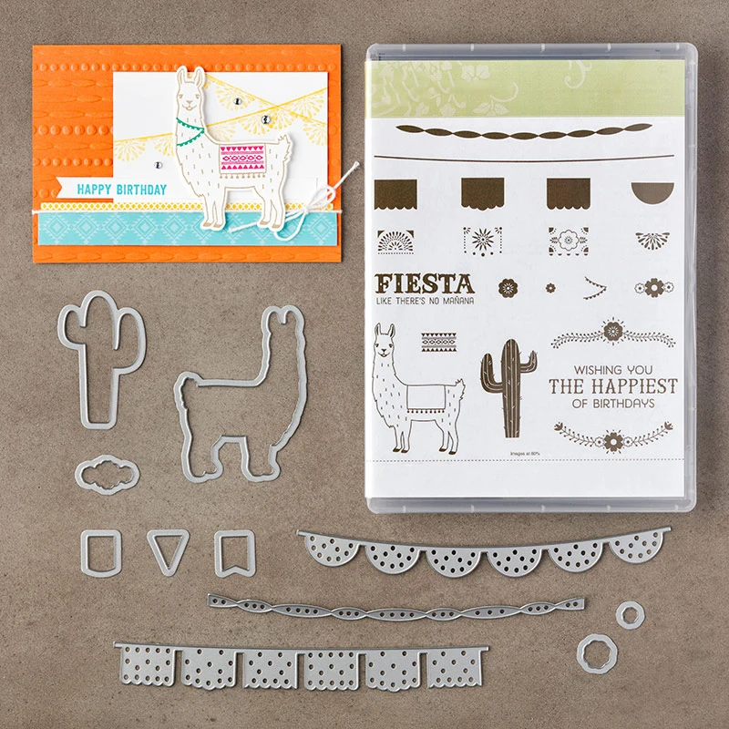 

Birthday Fiesta Photopolymer Bundle Metal Cutting Dies and stamps DIY Scrapbooking Card Stencil Paper Craft Handmade