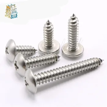 

10PCS M6 Stainless Steel 304 Large Flat Head Self Tapping Screws / Umbrella Head Self Tapping Screws JISB1122T