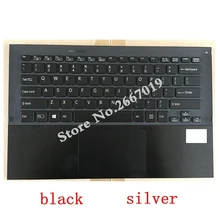 США клавиатура для ноутбука sony для SVP132A SVP1321 UDQFVSR01DF0 SVP1321ZRZBI с сенсорная панель с подсветкой Упор для рук Чехол