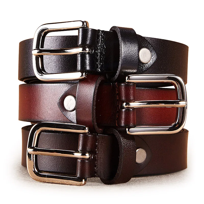 Retro women belt leisure Genuine leathers alloy thin Ms belt pin