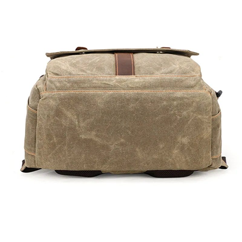 Outdoor Waterproof Photography Dslr Camera Backpack Wax Dye Canvas Video Digital Photo Bag Case,Green