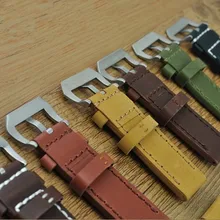 10 шт./лот 24 мм ручной работы из натуральной телячьей кожи, ремешок для наручных часов часы ремешок Доступно 4 цвета-WBG19