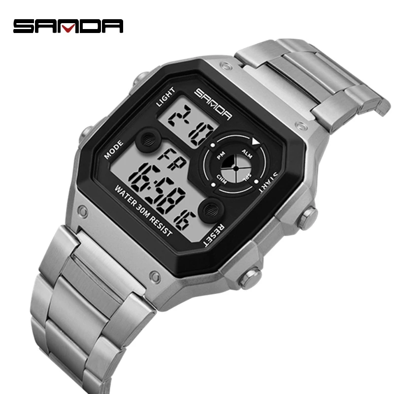 

2018 SANDA Mens Sports Watches Waterproof Men Wristwatch Top Brand Luxury Male Electronic Digital Wrist watches For Men Clock