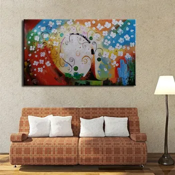 

handmade colorful Flower Tree Thick Palette Knife oil Painting Home Decor Hand Painted Oil Painting Wall Art Picture best Gift