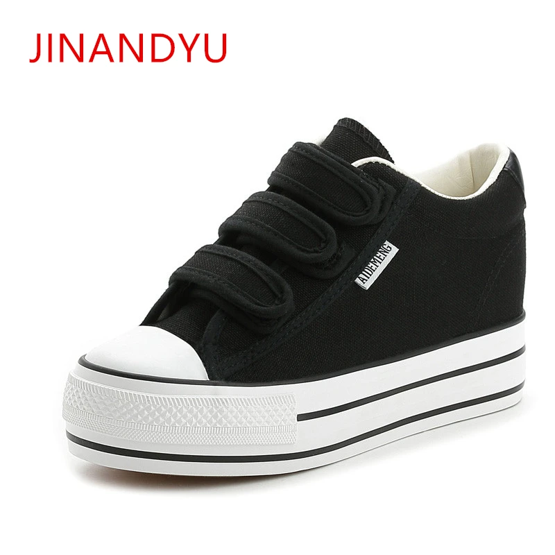 Кеды женские на танкетке повседневные холщовые кроссовки платформе скрытом