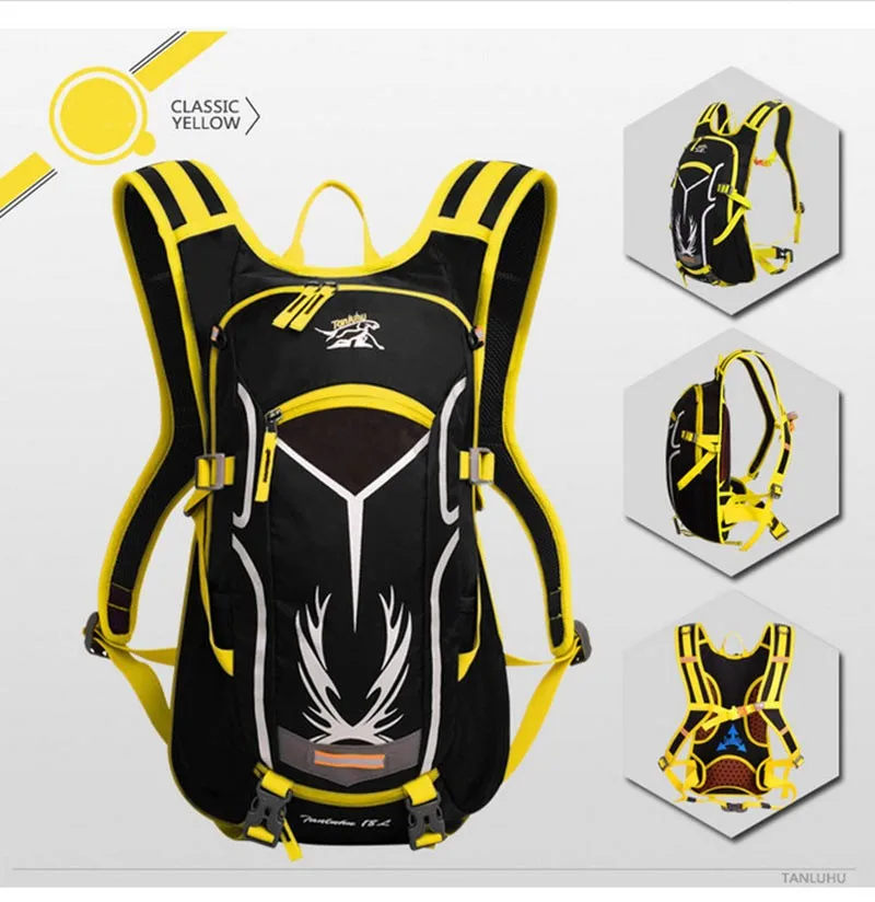 18L Waterproof Breathable Bicycle Backpack Outdoor Sports Riding Travel Mountaineering Hydration Water Bag with Rain Cover (23)