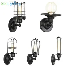 AC100-240, черное настенное бра, минималистичный промышленный Железный, новинка, для прихожей, лестницы, прикроватный светильник, декоративный настенный светильник, бра