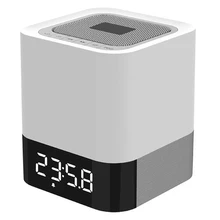 Светодио дный сенсорный ночник Bluetooth Динамик мини PortableWireless Bluetooth Динамик свет будильник карты памяти AUX MP3 плеер