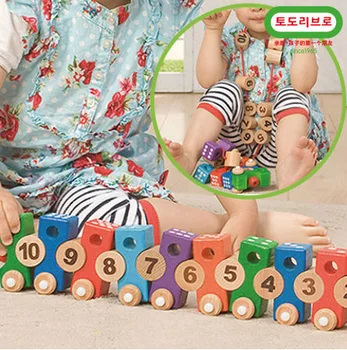

Wooden Train Digital puzzles children early education puzzle Toys Stitching toys Enlightenment Toys Montessori toys