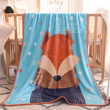 

Lovely Cartoon Child Sherpa Blankets Autumn Winter Flannel Kid Boys Girls Thin Quilt Size 100*140cm Print Plush Throw Blanket