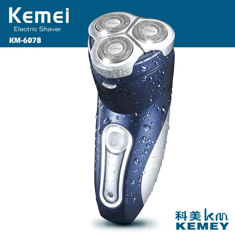 Kemei Km-6078 аккумуляторная бритва Мужская бритва водостойкая моющаяся бритва бритвенная Бритва Уход за лицом 3d плавающие волосы борода