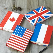 1 шт. креативный блокнот цветная страница ручная книга США Великобритания FRA CA флаг Обложка блокнот А5 дневник планировщик журнал путешествий; Записная книжка Papelaria