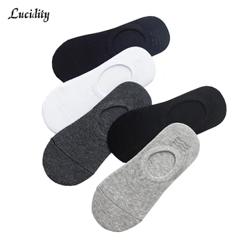 

5Pair/lot=10pieces Cotton Men Invisible Socks Fashion Mens Socks Silicone Anti Skid, Pure Color Summer Socks For Man