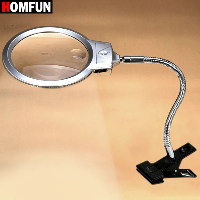 Diamond Painting Accessories HOMFUN Daimond Painting Full 5D Square/ Round Led Magnify Glass Diamond Painting magnifier Tools Gift